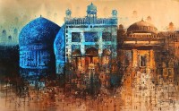 A. Q. Arif, 24 x 42 Inch, Oil on Canvas, Citysscape Painting, AC-AQ-413